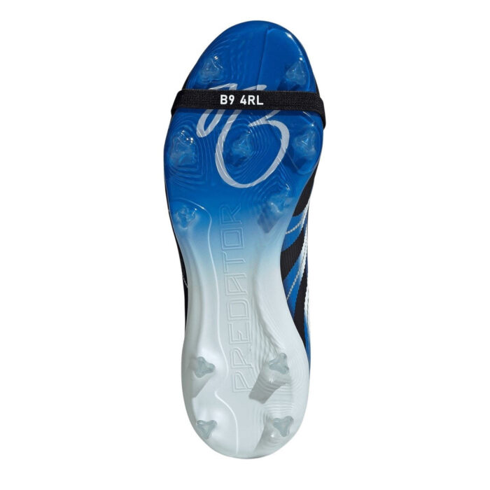 adidas Predator Junior Firm Ground Football Boots – Black/Blue – view 6