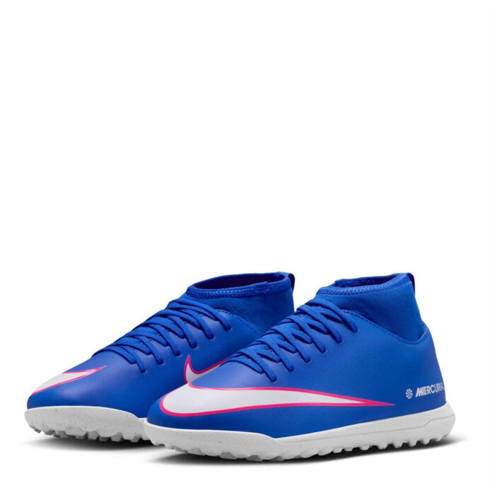 Nike Mercurial Superfly 10 Junior Turf Football Boots – Blue/Wht/Pink - Image 4