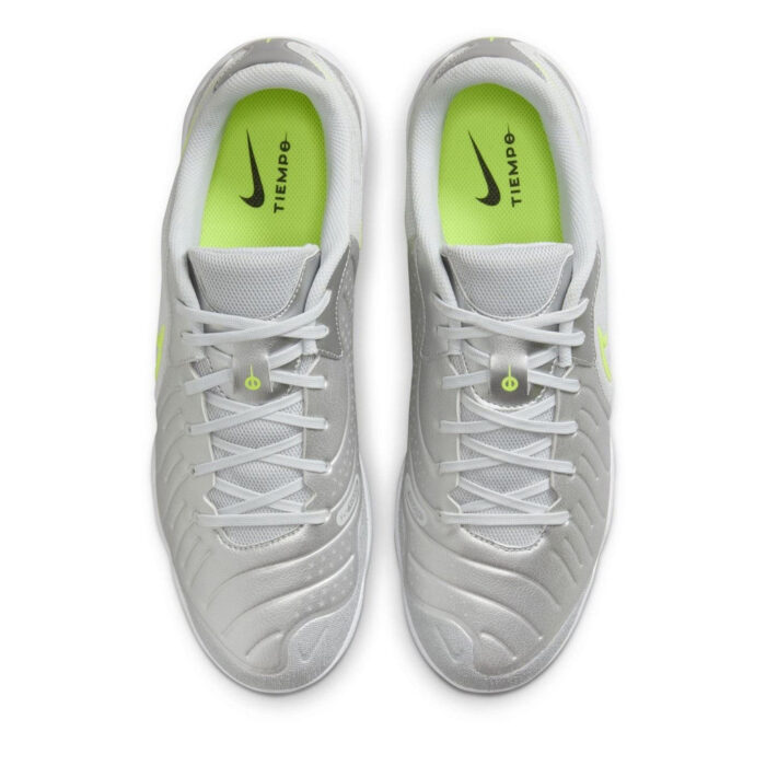 Nike Tiempo Legend 10 Indoor Football Boots – Silver/Volt – view 5