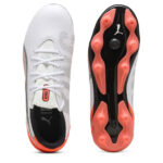 Puma King Junior Firm Ground Football Boots – .White/Red - Image 3