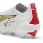 Puma Ultra 5 Firm Ground Football Boots – White/Gold/Red – view 5
