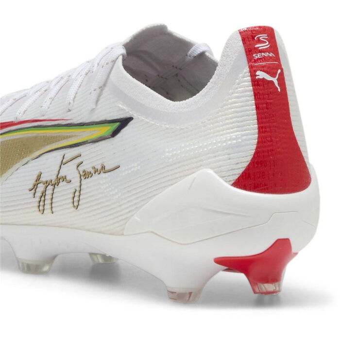 Puma Ultra 5 Firm Ground Football Boots – White/Gold/Red – view 5
