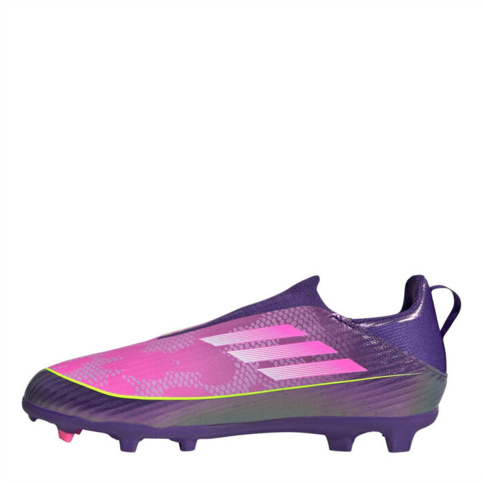 adidas F50 Junior Firm Ground Football Boots – Purple/Yellow – view 2