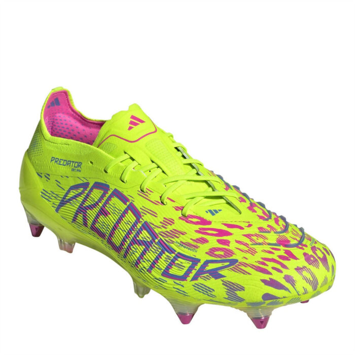 adidas Predator Soft Ground Football Boots – Lem/Pink/Blue - Image 3