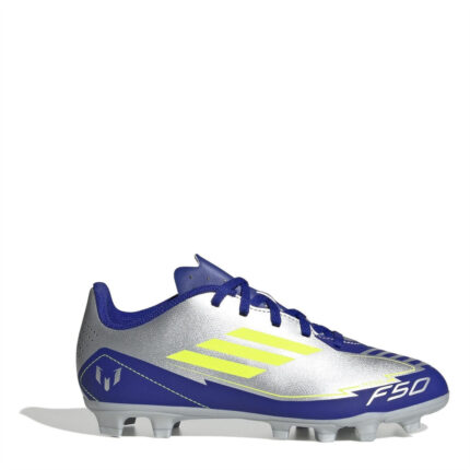 adidas F50 Junior Firm Ground Football Boots – Silver/Blue