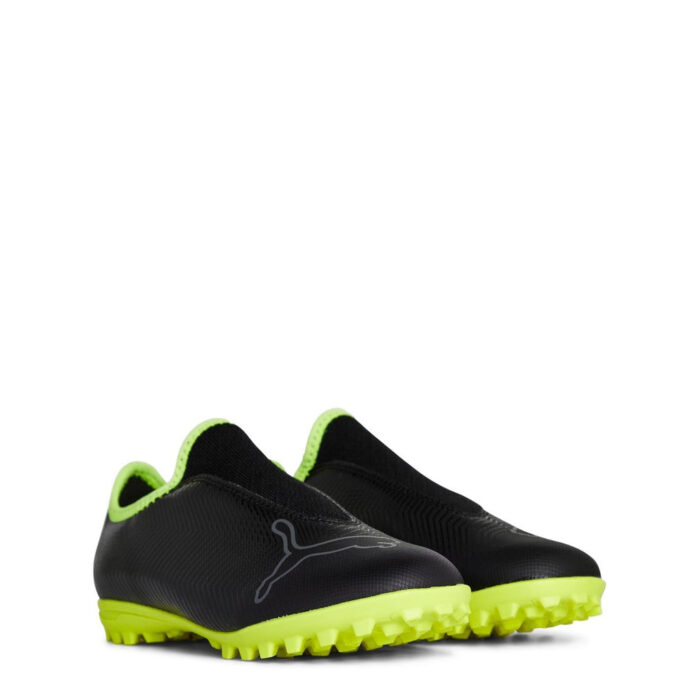 Puma Finesse Junior Turf Football Boots – Black/FluYellow – view 4