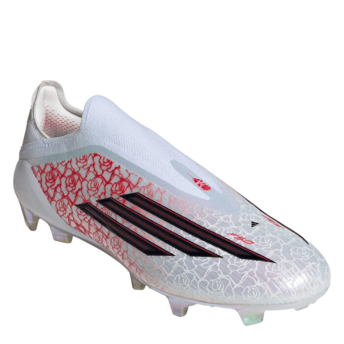 adidas F50 Firm Ground Football Boots – White/Blk/Red – view 3