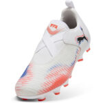 Puma 8 Junior Firm Ground Football Boots – White/Black/Red – view 6