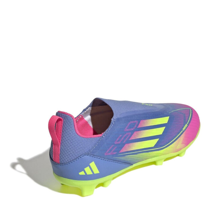 adidas F50 Junior Firm Ground Football Boots – Blue/Lemon - Image 4
