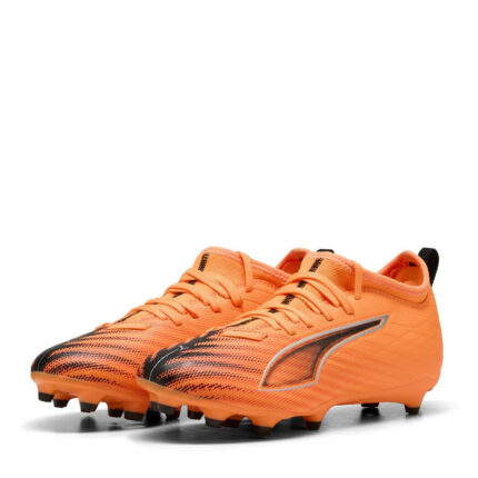Puma Junior Firm Ground Football Boots – HtFr-Blk-GlwRd