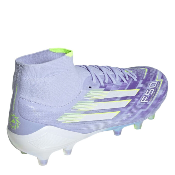 adidas Womens F50 Sparkfusion Firm Ground Football Boots – Purple/Lemon – view 4