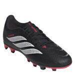 adidas Predator Junior Firm Ground Football Boots – Black/Red - Image 3