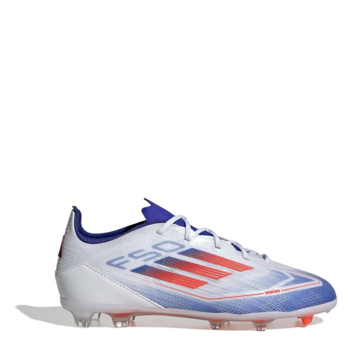adidas F50 Junior Firm Ground Football Boots – White/Red/Blue – view 4