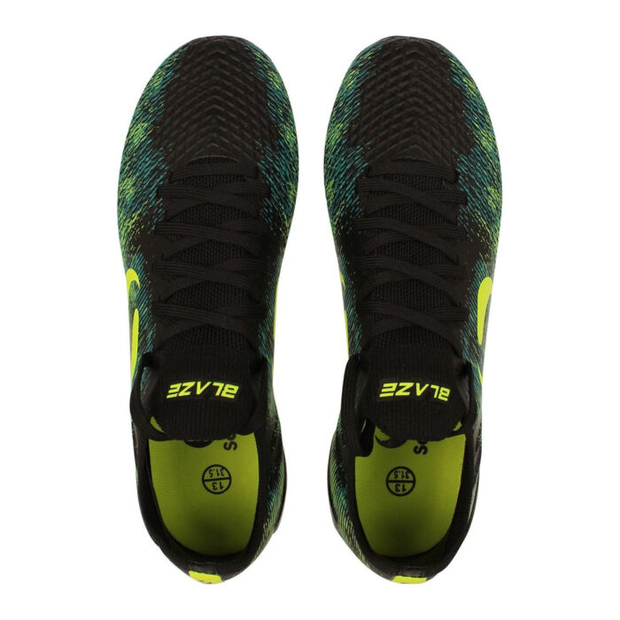 Sondico Blaze Junior Firm Ground Football Boots – Black/Green – view 6
