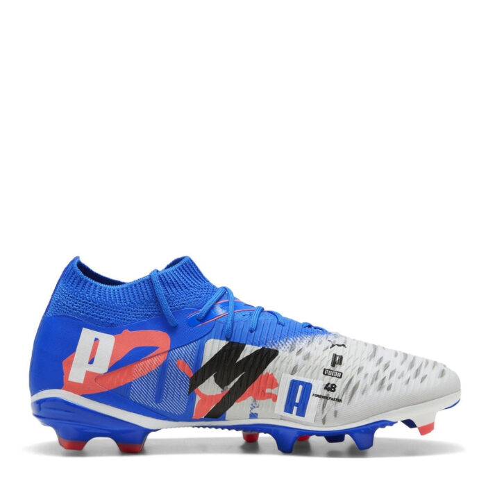 Puma Future 8 Firm Ground Football Boots – White/Blue – view 4