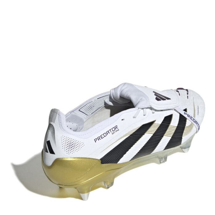 adidas Predator Soft Ground Football Boots – White/Blk/Gold – view 4