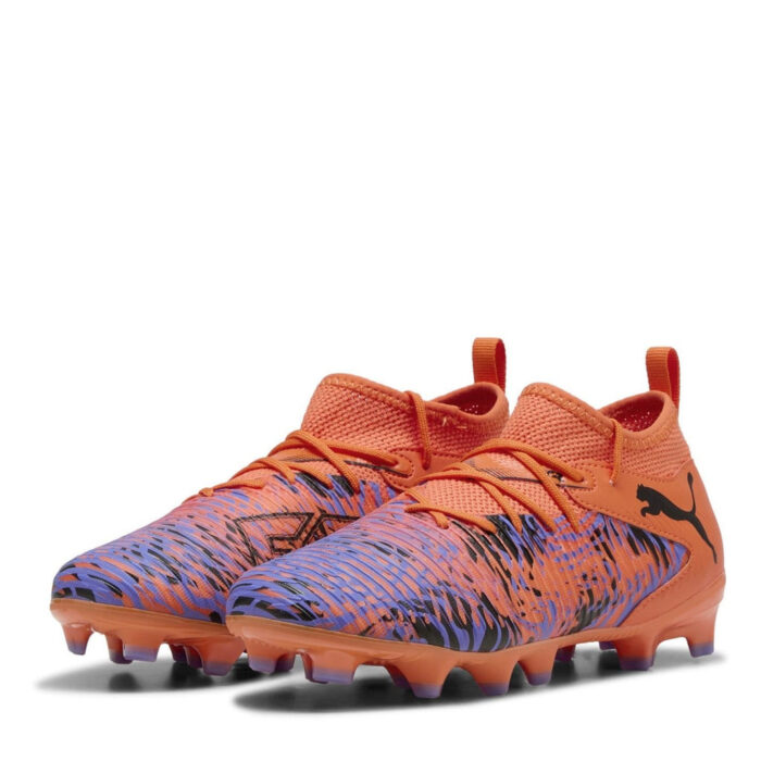 Puma Future 8 Junior Firm Ground Football Boots – Orange/Black – view 7