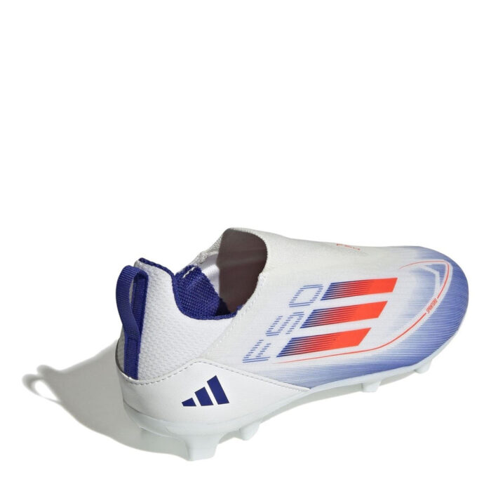 adidas F50 Junior Firm Ground Football Boots – White/Red/Blue – view 4
