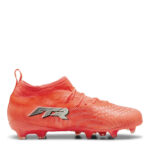 Puma Future 9 Junior Firm Ground Football Boots – Red/Silver – view 4