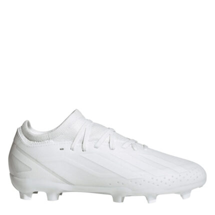 adidas X Crazyfast Junior Firm Ground Football Boots – White/White