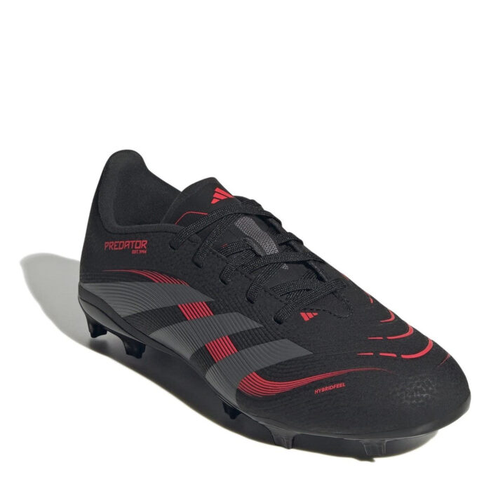 adidas Predator Junior Firm Ground Football Boots – Black/Grey – view 3