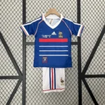 France 1998 Home Kids Retro Jersey And Shorts