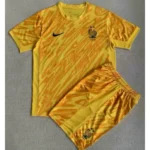 France 2024/25 Euro Yellow goalkeeper uniform Kids Kit