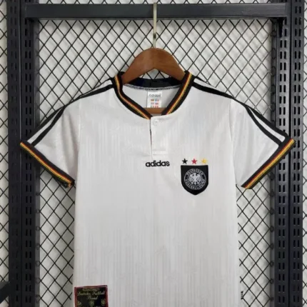 Germany 1996 Home Kids Retro Jersey And Shorts