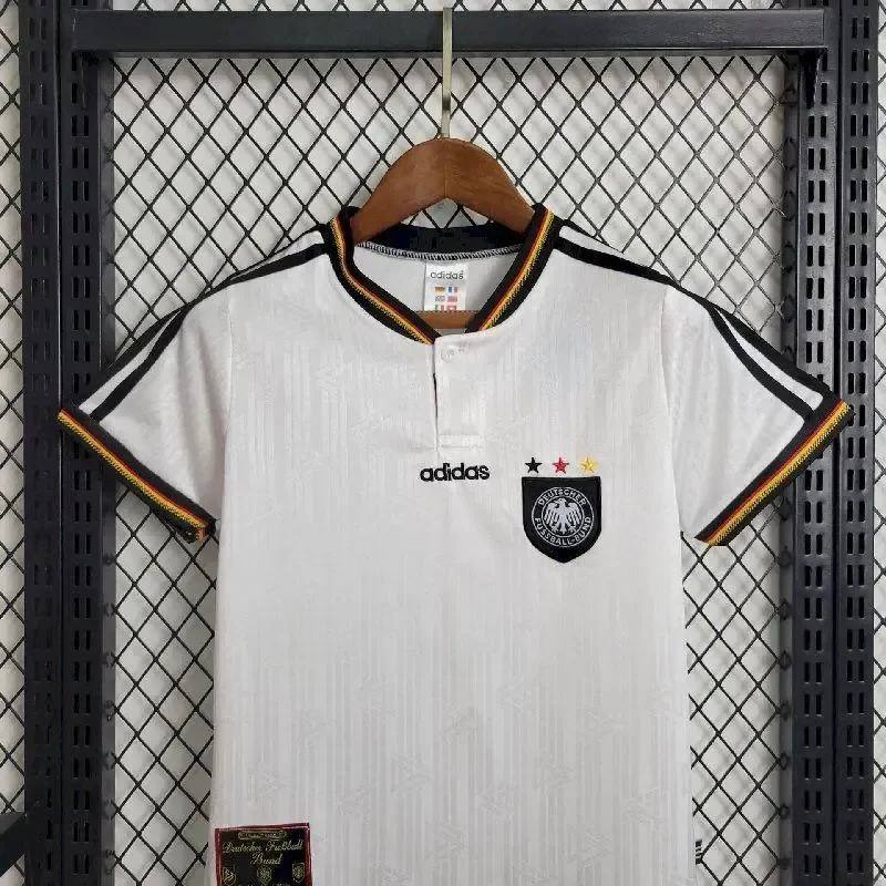 Germany 1996 Home Kids Retro Jersey And Shorts
