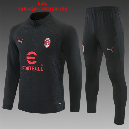 Kids AC Milan 2026/27 Half-zip Black Tracksuit