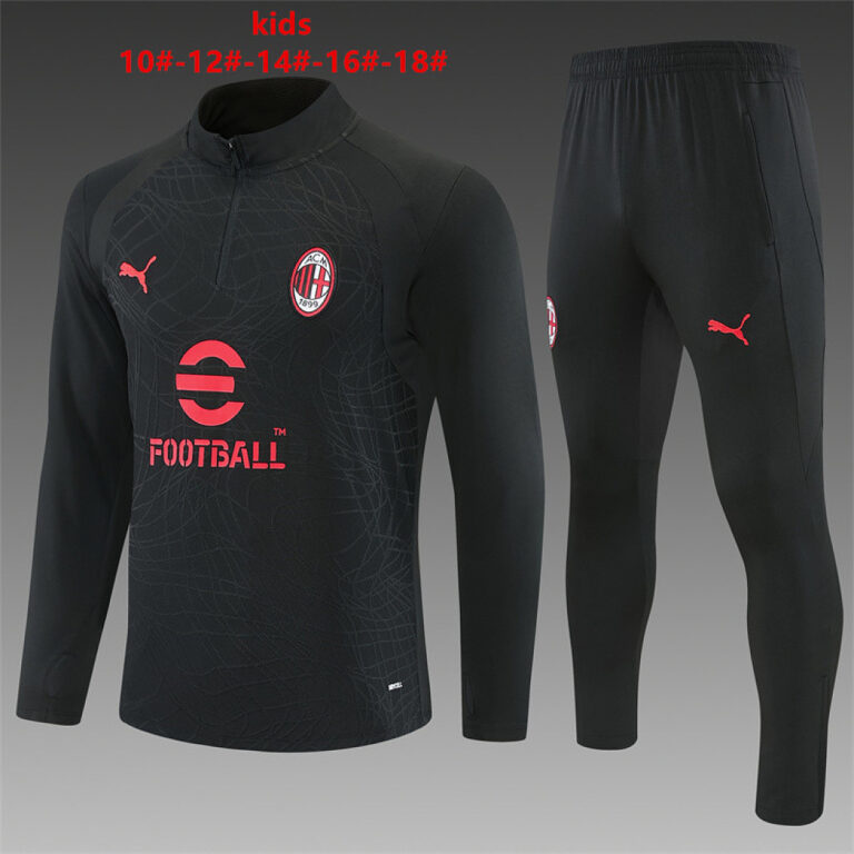 Kids AC Milan 2026/27 Half-zip Black Tracksuit
