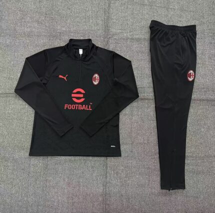 Kids AC Milan 2026/27 Half-zip Black Tracksuit