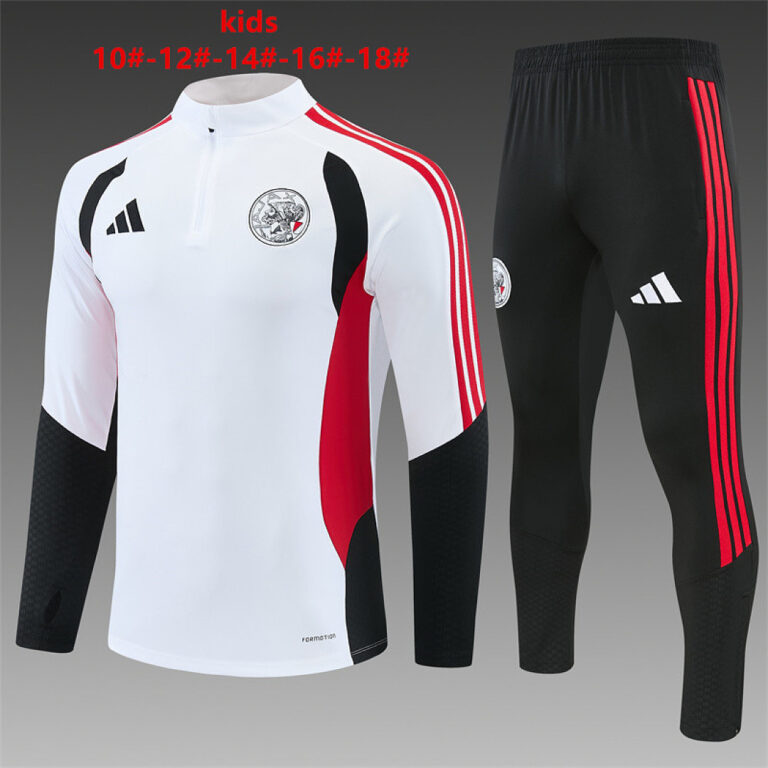 Kids Ajax 2026/27 Half-zip White Tracksuit