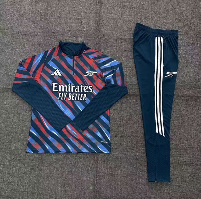Kids Arsenal 2026/27 Camo Half-zip Red Blue Tracksuit
