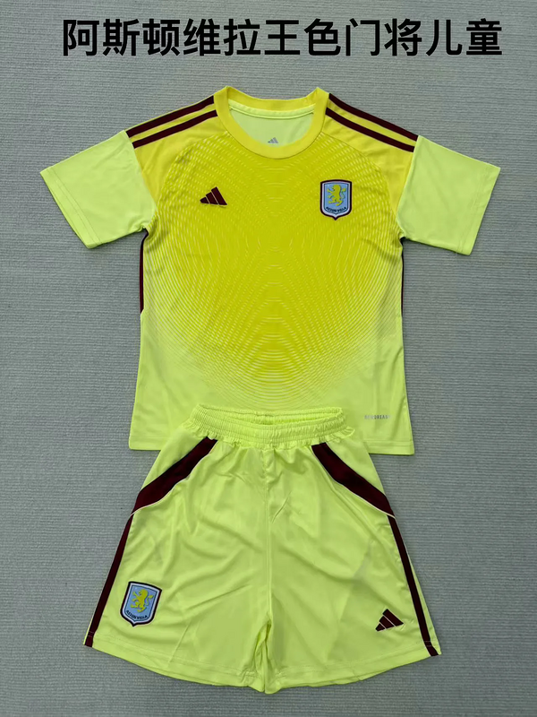 Kids Aston Villa 2025/26 Goalkeeper yellow Kit