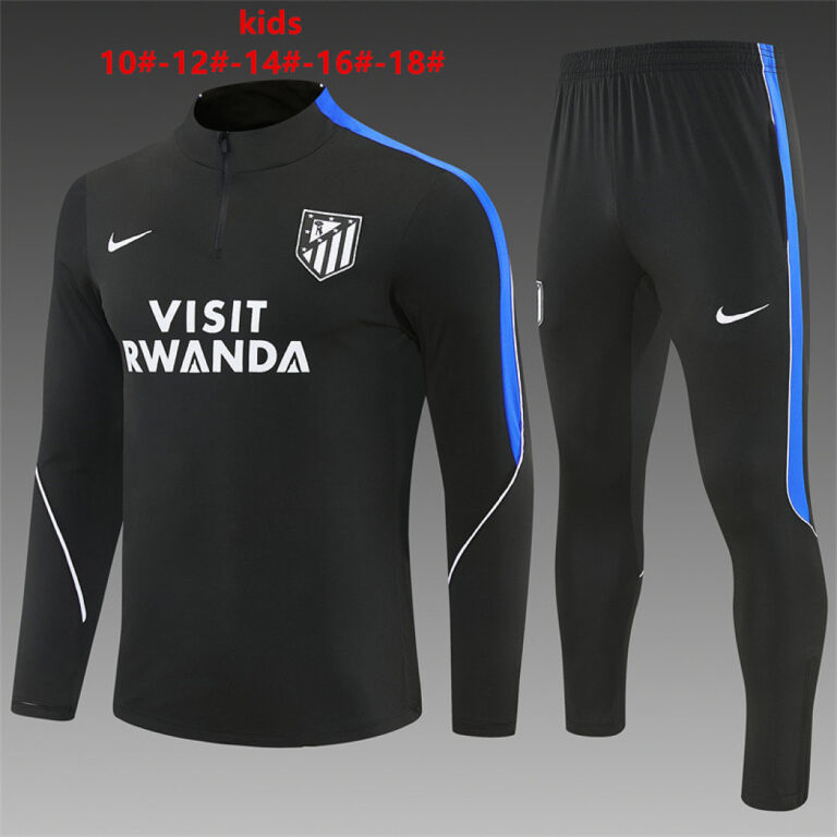 Kids Atletico Madrid 2026/27 Half-zip Black Tracksuit