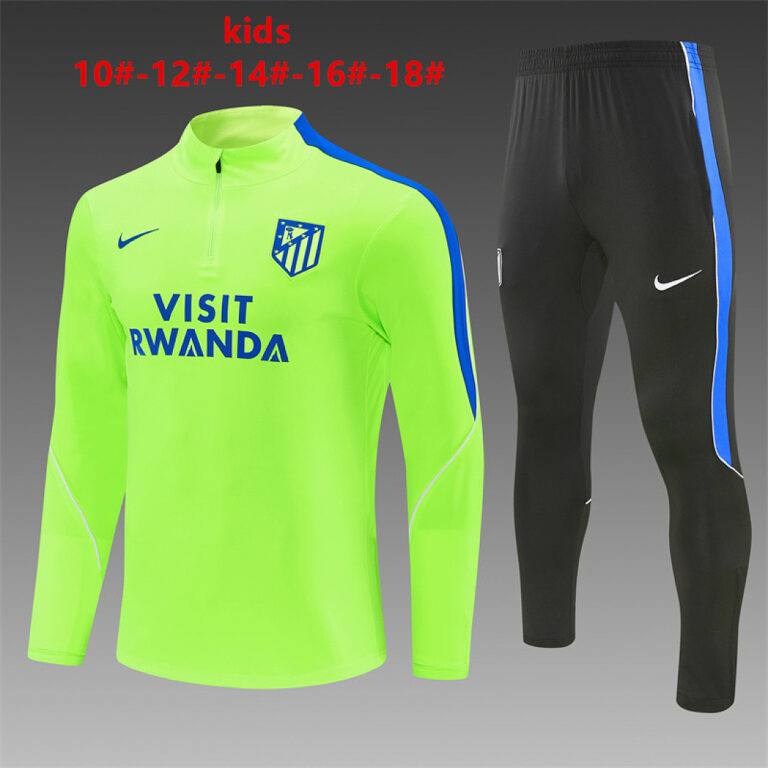 Kids Atletico Madrid 2026/27 Half-zip Neon Green Tracksuit