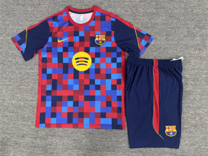 Kids Barcelona 2026/27 Camo Red Blue Training Jersey