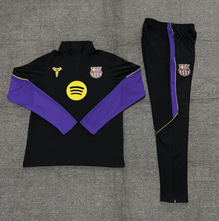 Kids Barcelona 2026/27 Collaboration Half-zip Black Tracksuit