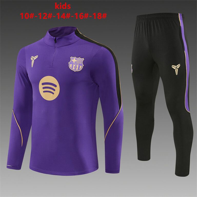 Kids Barcelona 2026/27 Collaboration Half-zip Purple Tracksuit
