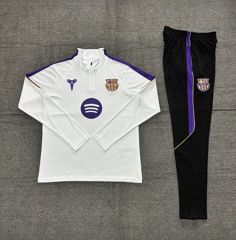 Kids Barcelona 2026/27 Collaboration Half-zip White Tracksuit