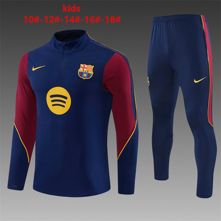 Kids Barcelona 2026/27 Half-zip Royal Blue Tracksuit