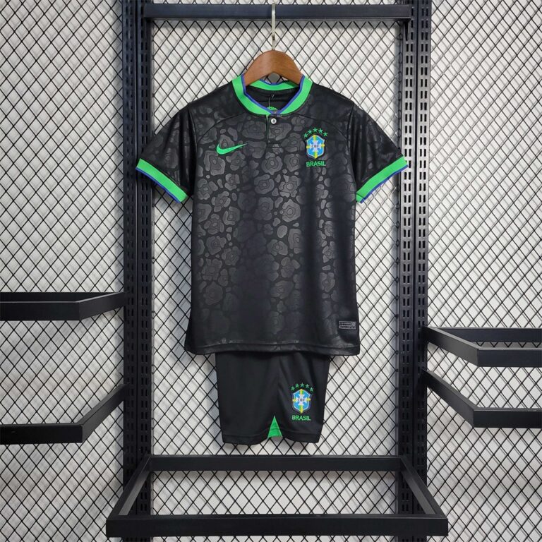 Kids Brazil 2022 World Cup World Cup Leopard Black Kit