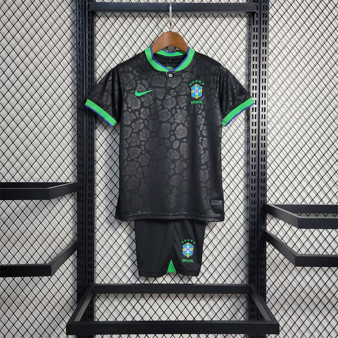 Kids Brazil 2022 World Cup World Cup Leopard Black Kit Kids Brazil 2022 World Cup World Cup Leopard Black Kit