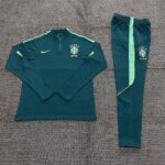 Kids Brazil 2026 World Cup Half-zip Dark Green Tracksuit