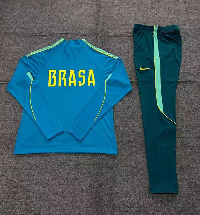 Kids Brazil 2026 World Cup Half-zip Light Blue Tracksuit