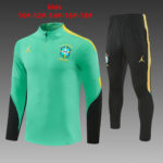 Kids Brazil 2026 World Cup Jordan Collaboration Half-zip Light Green Tracksuit