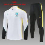 Kids Brazil 2026 World Cup Jordan Collaboration Half-zip White Tracksuit
