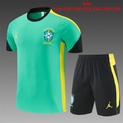 Kids Brazil 2026 World Cup Jordan Collaboration Light Green Training Jersey