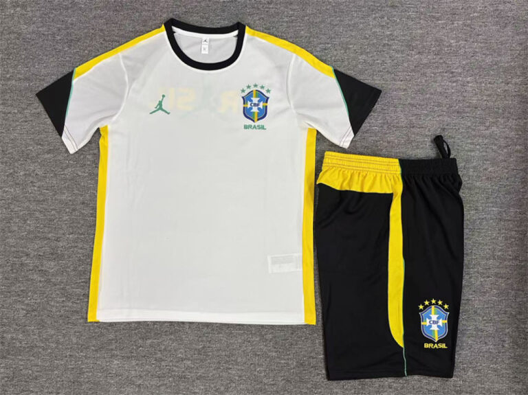 Kids Brazil 2026 World Cup Jordan Collaboration White Training Jersey